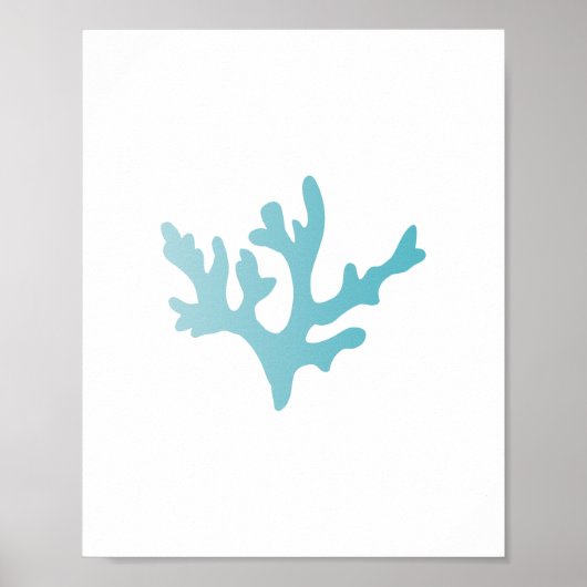 Poster Blue Corail Reef Beach Art Imprimer (Devant)