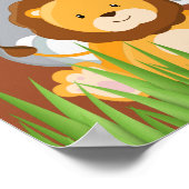 Poster Blue Cute Jungle Baby Animaux (Coin)