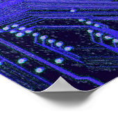 Poster Blue Cyber Circuit Board Tech Electronique (Coin)