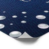 Poster Blue Denim Diamonds Pearls Couple's Shower Bienven (Coin)