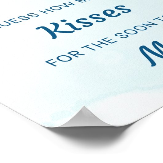 Poster Blue Devis Combien De Baisers Fête des mariées Jeu (Coin)