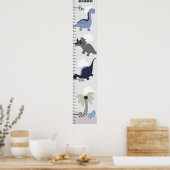 Poster Blue Dinosaur Adventure Growth Chart Gardez à 8x44 (Cuisine)