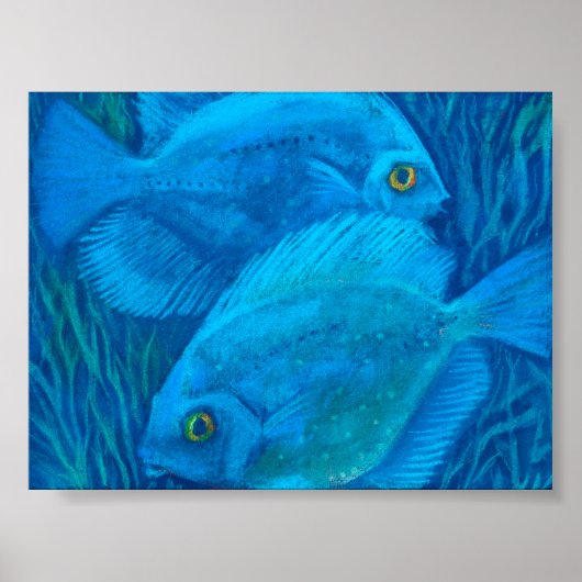 Poster Blue Discussions, Poisson Tropical Art Animal Sous (Devant)