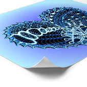 Poster Blue Doodle Heart (Coin)