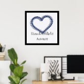 Poster Blue Dotted Heart - Rheumatoid Arthritis Awareness (Bureau à domicile)