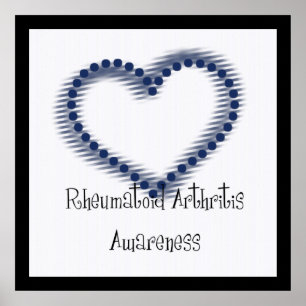 Poster Blue Dotted Heart - Rheumatoid Arthritis Awareness