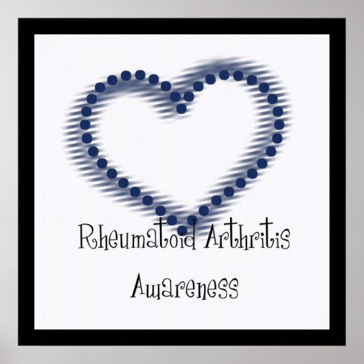 Poster Blue Dotted Heart - Rheumatoid Arthritis Awareness (Devant)