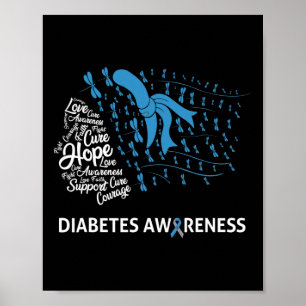 Poster Blue Dragonfly Type 1 Diabète Awareness Day Warri
