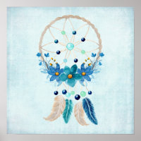 Blue Dreamcatcher Design Boho élégant