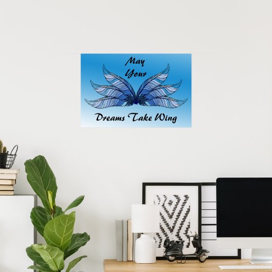 Poster - Blue Dreams Take Wing (Bureau à domicile)