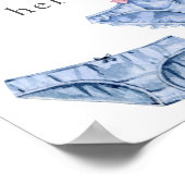 Poster Blue Drop Your Panties Here Lingerie Shower Sign (Coin)