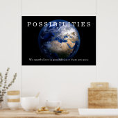 Poster Blue Earth Possibilités Croire Citation Motivation (Cuisine)