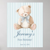 Poster Blue Elegant Teddy Bear Sticker (Devant)