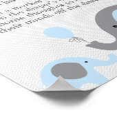 Poster Blue Elephant Baby Shower Diaper Thoughts Sign (Coin)
