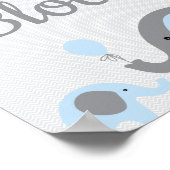 Poster Blue Elephant S'il vous plaît signer un Baby showe (Coin)