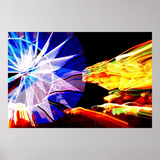 Poster BLue et Yellow Zoomed Fair Rides (Devant)