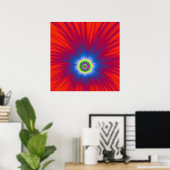 Poster Blue Explosion sur rouge (Bureau à domicile)
