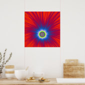Poster Blue Explosion sur rouge (Cuisine)