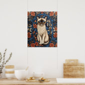 Poster Blue Eyed Siamese Chat William Morris Inspiré (Cuisine)