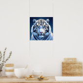 Poster Blue eyed White Tiger Ai Art (Cuisine)