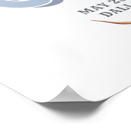 Poster Blue First Rodeo Baby Boy 1er anniversaire Bienven (Coin)