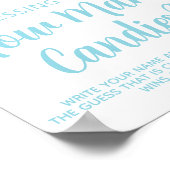 Poster Blue Floral Boy Baby shower Guessy Jeu (Coin)