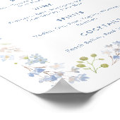 Poster Blue Floral Bridal Shower Bar Menu (Coin)