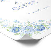 Poster Blue Floral Bridal Tea Party Welcome (Coin)