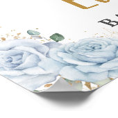 Poster Blue Floral Bunny Rabbit Moon Baby Shower Welcome (Coin)