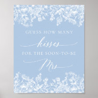 Blue Floral Devine combien de baisers Fête des mar