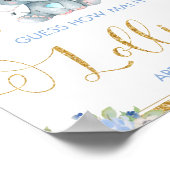 Poster Blue Floral Elephant Devine Combien De Lollies Jeu (Coin)