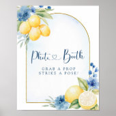Poster Blue Floral Lemon Main Squeeze Douche Photo Booth (Devant)