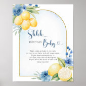 Poster Blue Floral Lemon Main Squeeze Ne pas dire bébé (Devant)