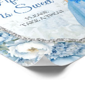 Poster Blue Floral Silver Quinceañera Quinze est doux (Coin)