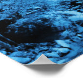 Poster Blue Flower Brook Abstrait Imaginaire Art (Coin)