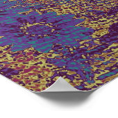 Poster Blue flowers against leaf camouflage (Coin)