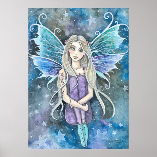 Poster Blue Galaxy Fairy Art de Molly Harrison (Devant)