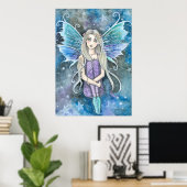 Poster Blue Galaxy Fairy Art de Molly Harrison (Bureau à domicile)