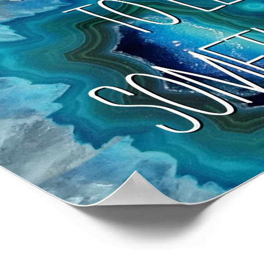 Poster Blue Geode Rock Mineral Agate Crystal Image (Coin)