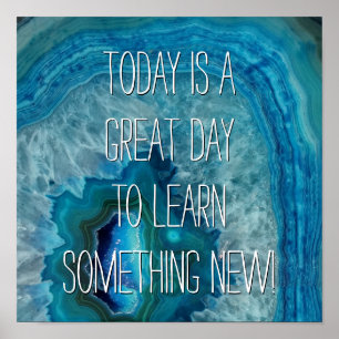 Poster Blue Geode Rock Mineral Agate Crystal Image