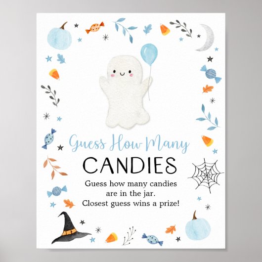Poster Blue Ghost Halloween Devinez Combien De Jeu (Devant)