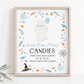 Poster Blue Ghost Halloween Devinez Combien De Jeu