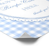 Poster Blue Gingham Coquette Bow Share a Recipe (Coin)