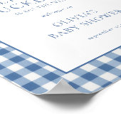 Poster Blue Gingham Mallard Duck Welcome to Baby Shower (Coin)