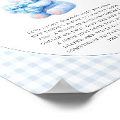 Poster Blue Gingham Teddy Bear Neutral Baby Shower (Coin)