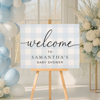 Poster Blue Gingham Welcome Sign