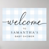 Poster Blue Gingham Welcome Sign (Devant)
