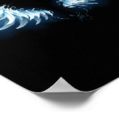 Poster Blue Glowing Angel Wings on black background (Coin)