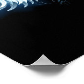 Poster Blue Glowing Angel Wings on black background (Coin)