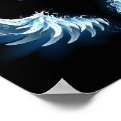 Poster Blue Glowing Angel Wings on black background (Coin)